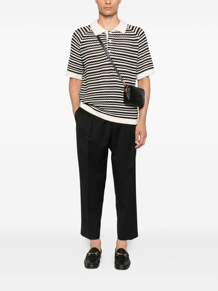 Pantaloni neri con pieghe frontali Portobello 
