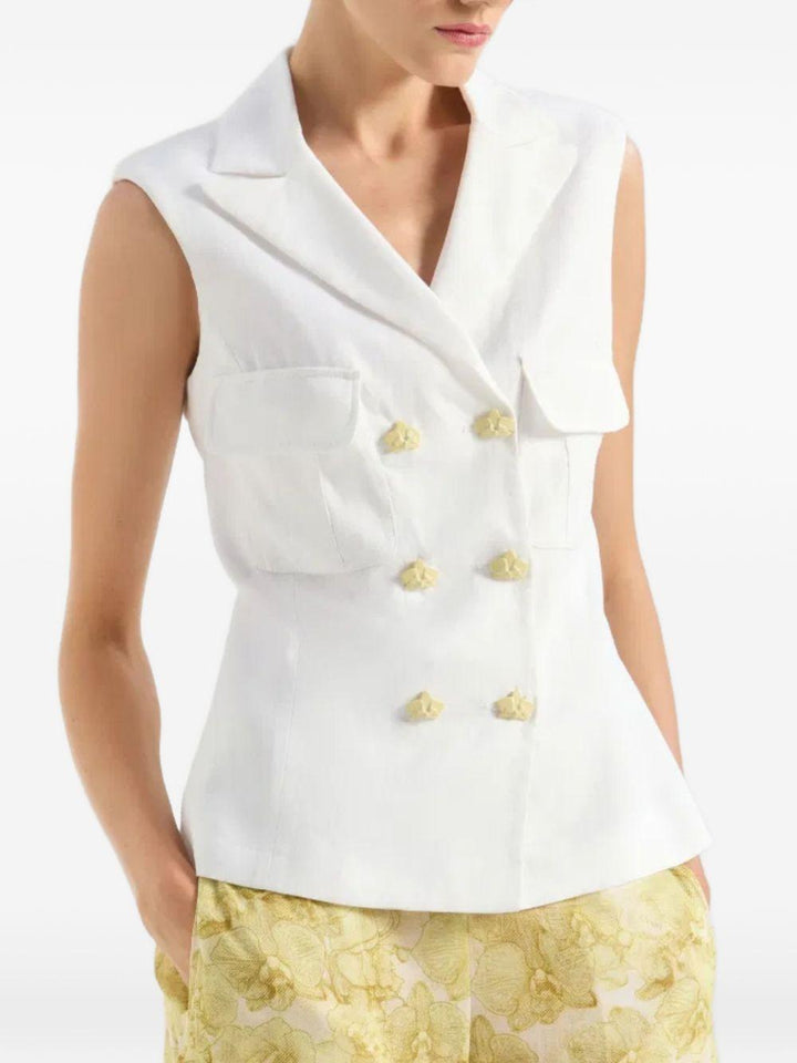 Gilet con bottone gioiello 