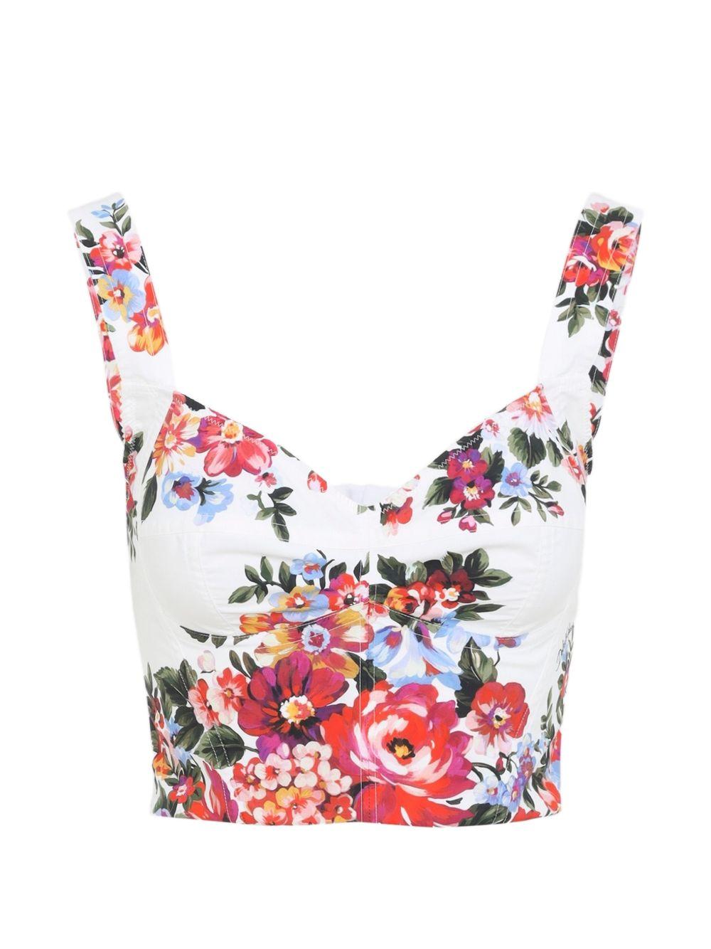 Top in cotone floreale 
