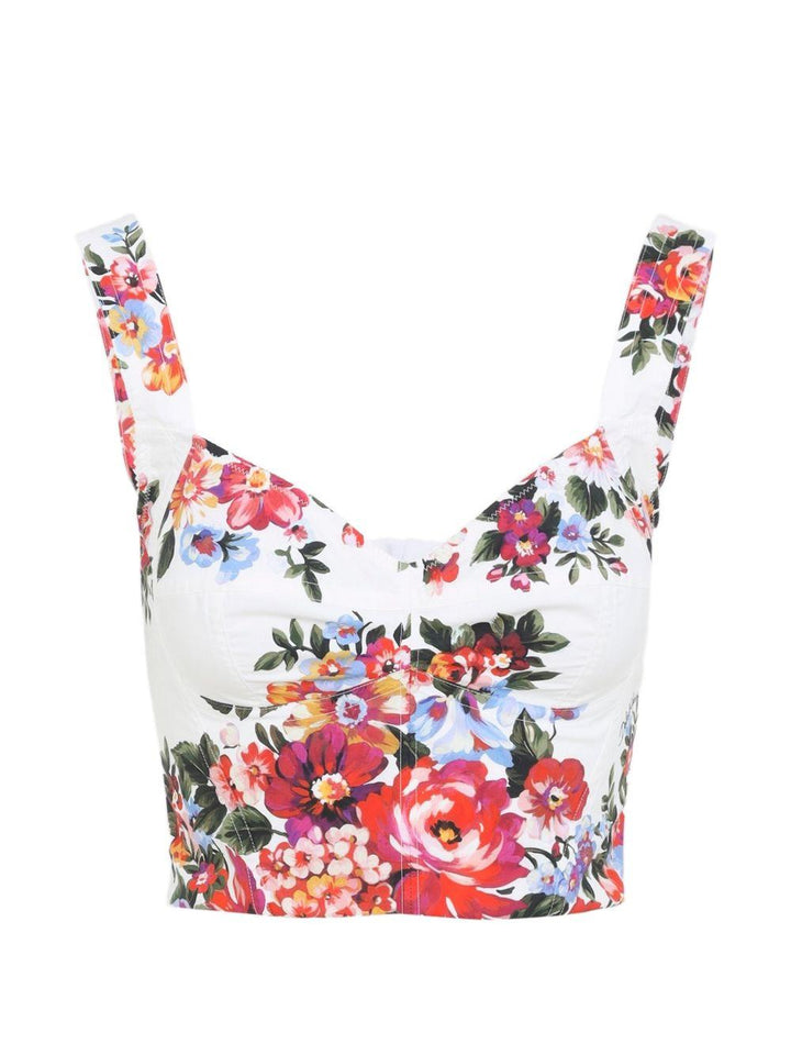 Top in cotone floreale 