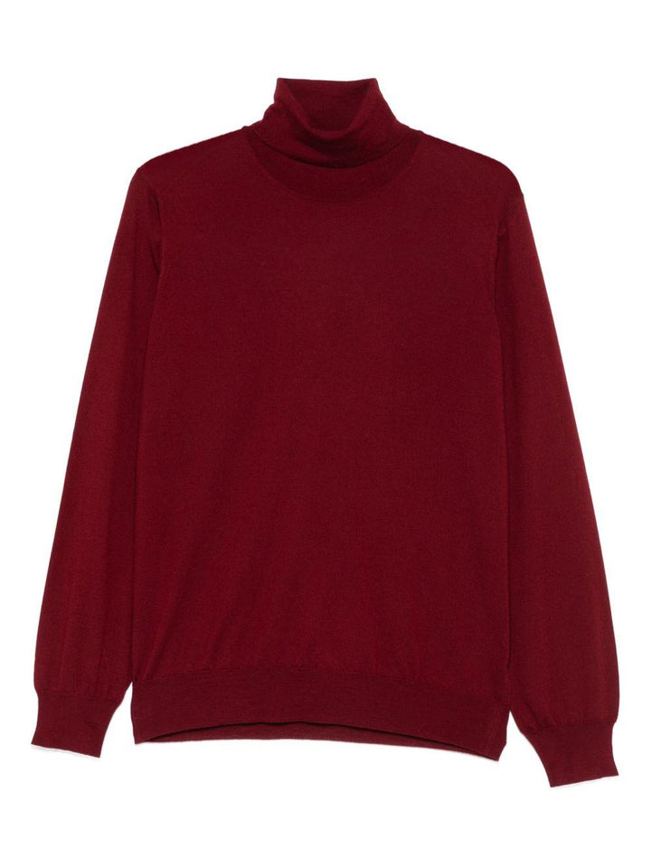 Maglione rosso a collo alto 