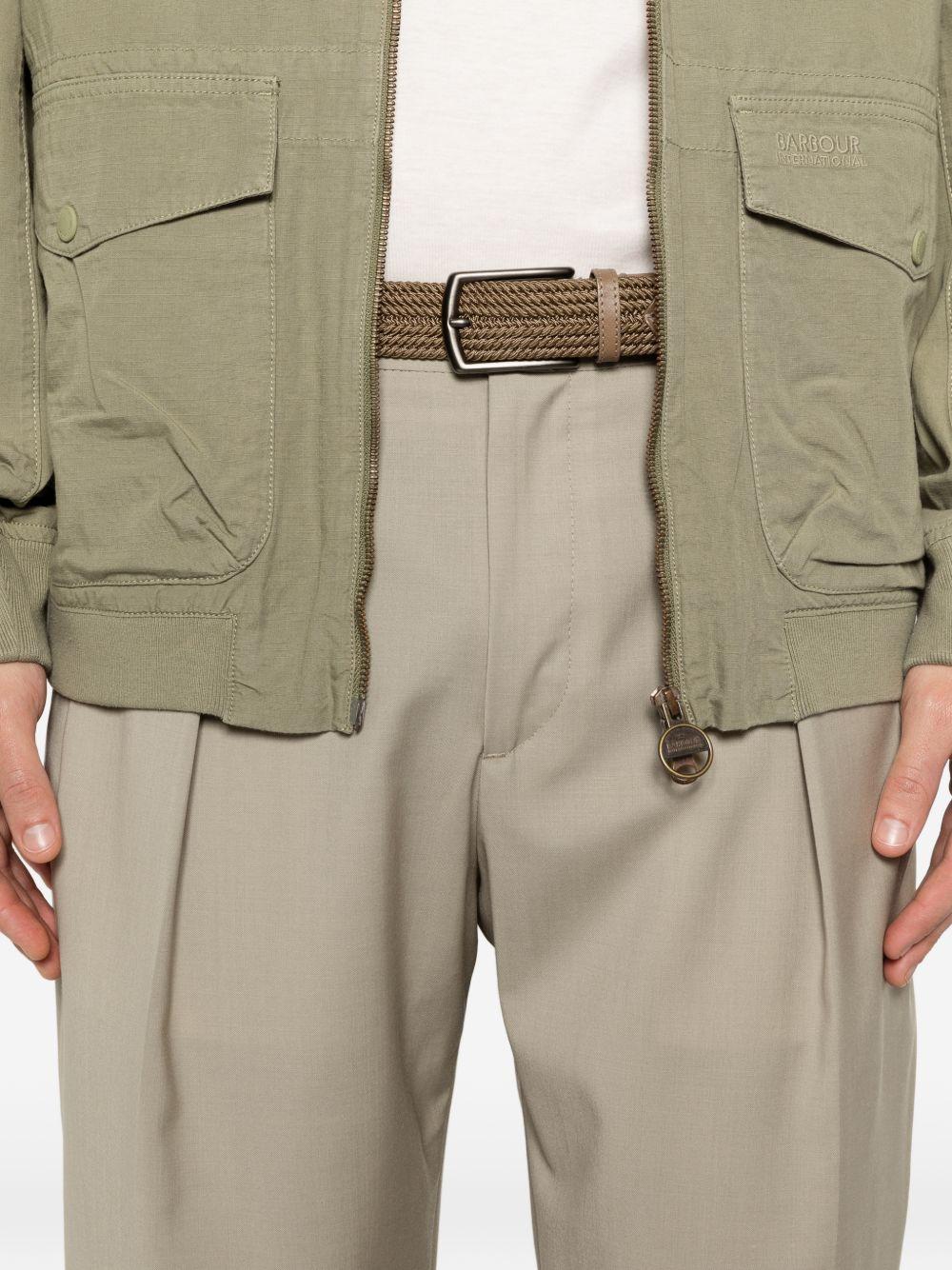 Pantaloni Portobello kaki con pieghe 