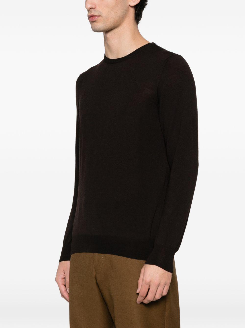 Maglione girocollo marrone 
