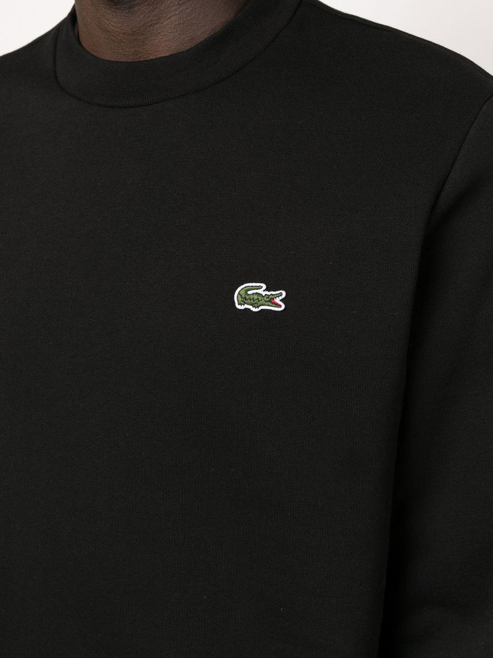 Felpa nera con logo in jersey 