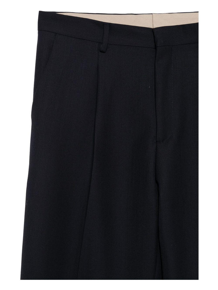 Pantaloni blu navy plissé