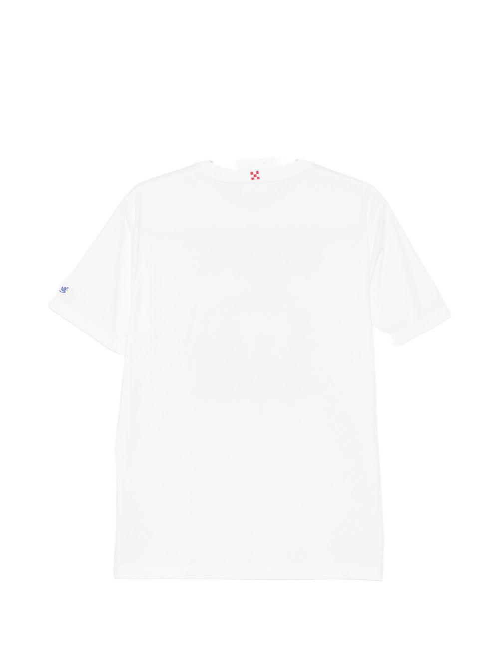 T-shirt bianca in cotone con stampa 