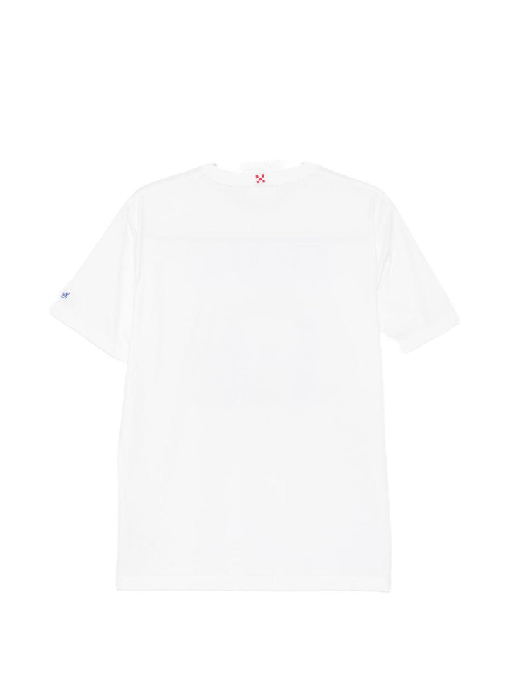 T-shirt bianca in cotone con stampa 