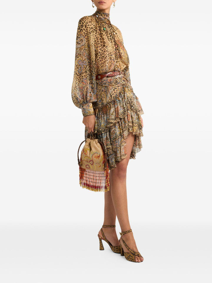 Top con stampa paisley animalier 