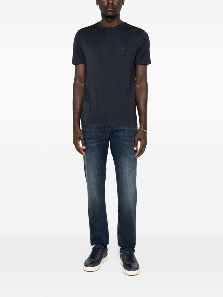 T-shirt blu con dettaglio logo 