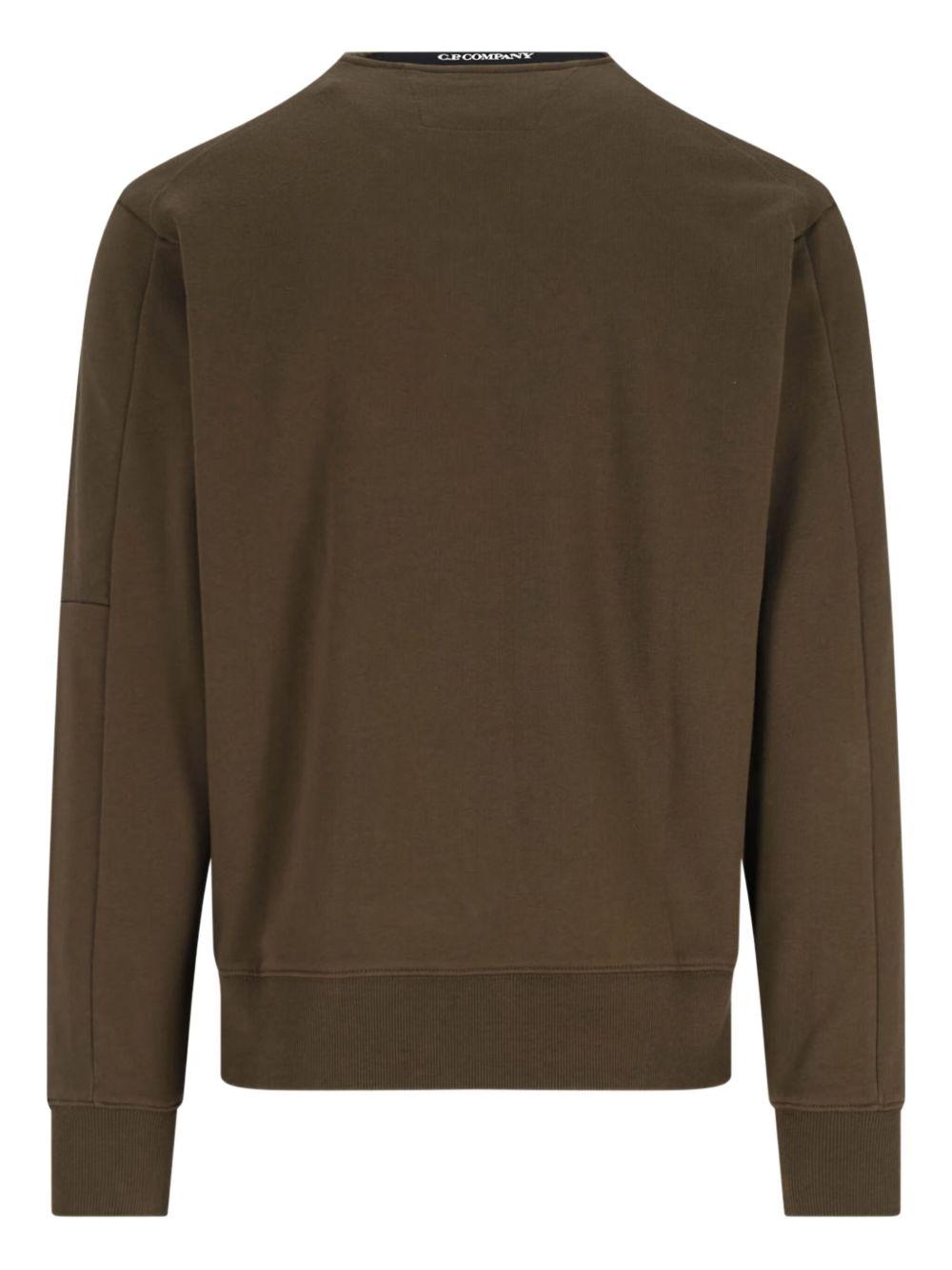 Felpa girocollo verde con tasca 