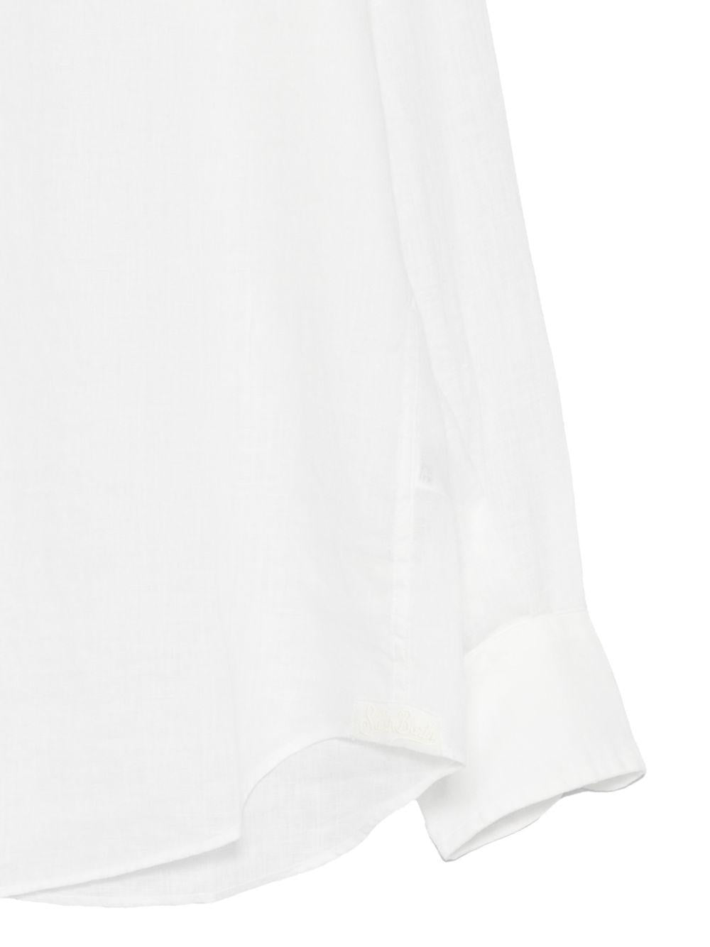 Camicia bianca in lino con bottoni 