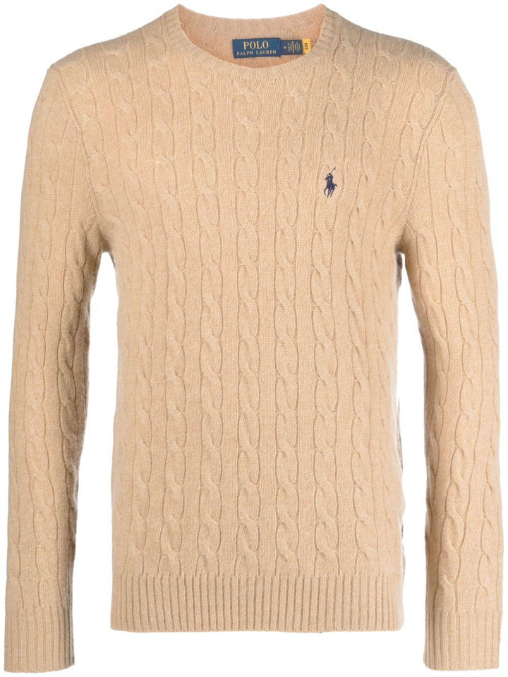 Maglione marrone con logo Polo Pony 