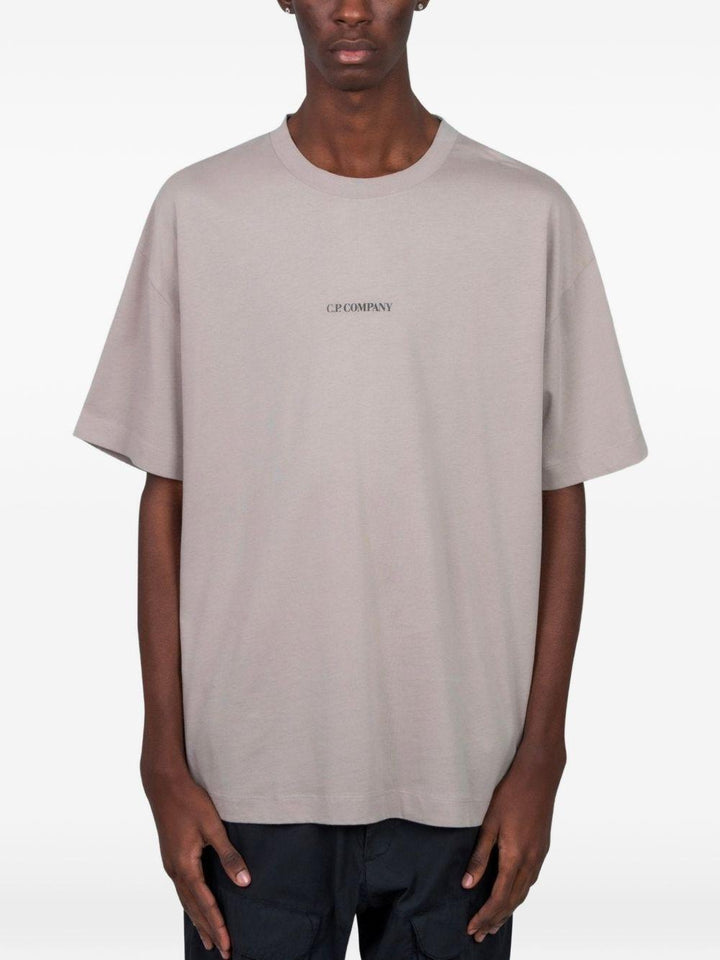 T-shirt con logo tortora 