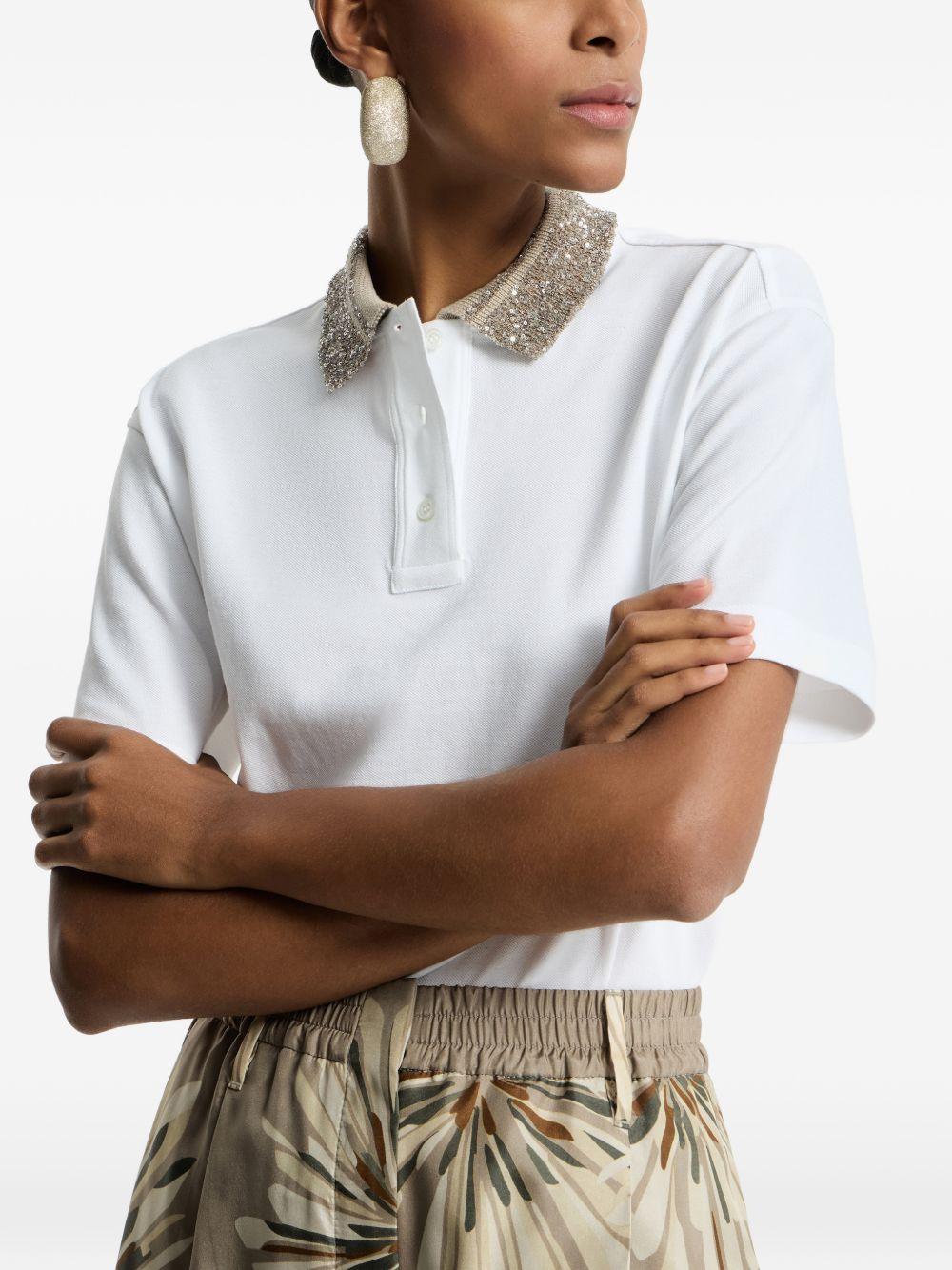Polo con colletto in maglia 
