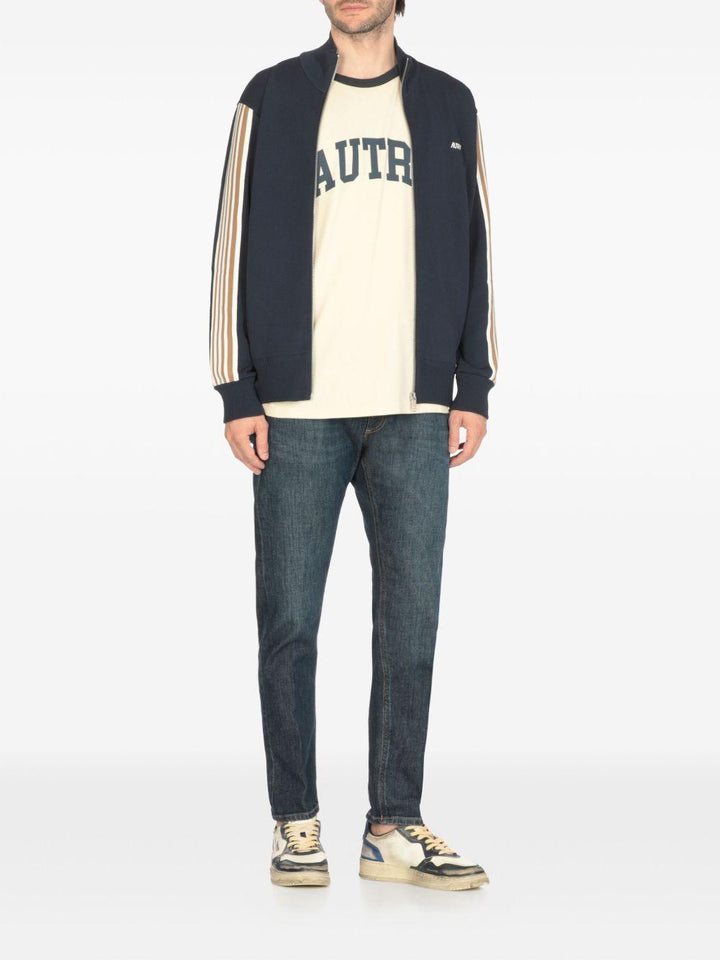 Felpa blu navy con zip 