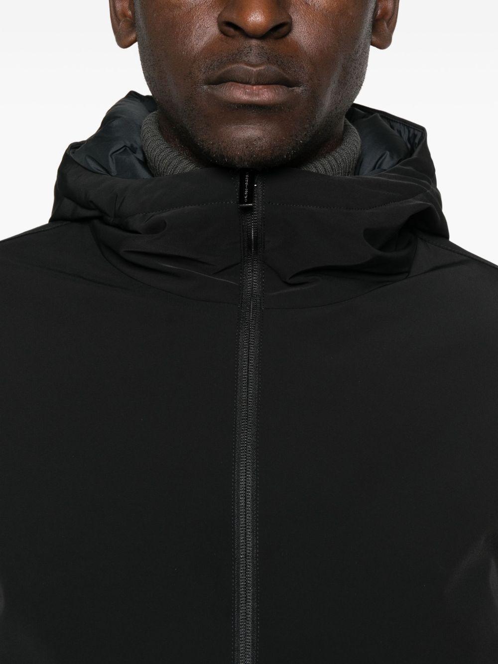 Cappotto nero reversibile con zip 
