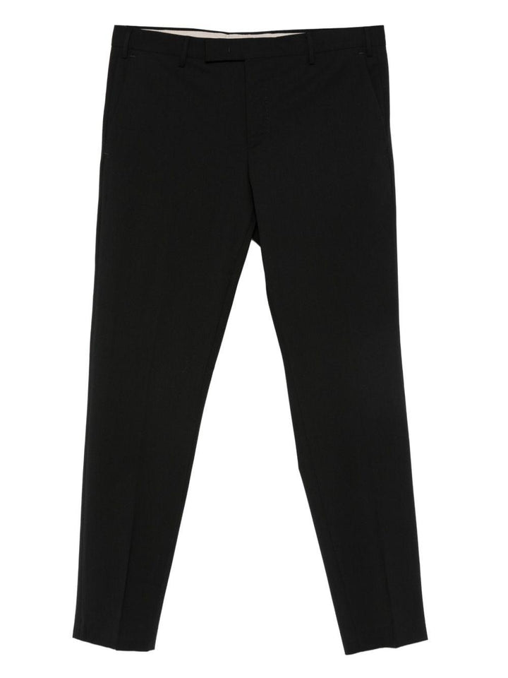 Pantaloni dritti neri in lana 