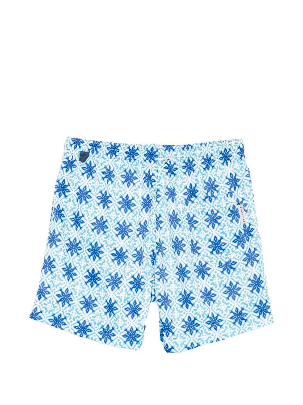 Costume da bagno con stampa geometrica blu 