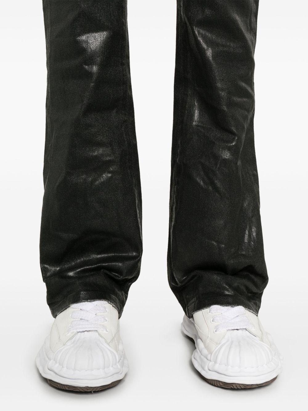 Jeans neri P004 svasati a vita bassa 