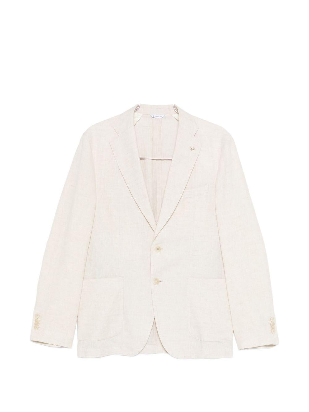 Blazer sabbia con tasche applicate 
