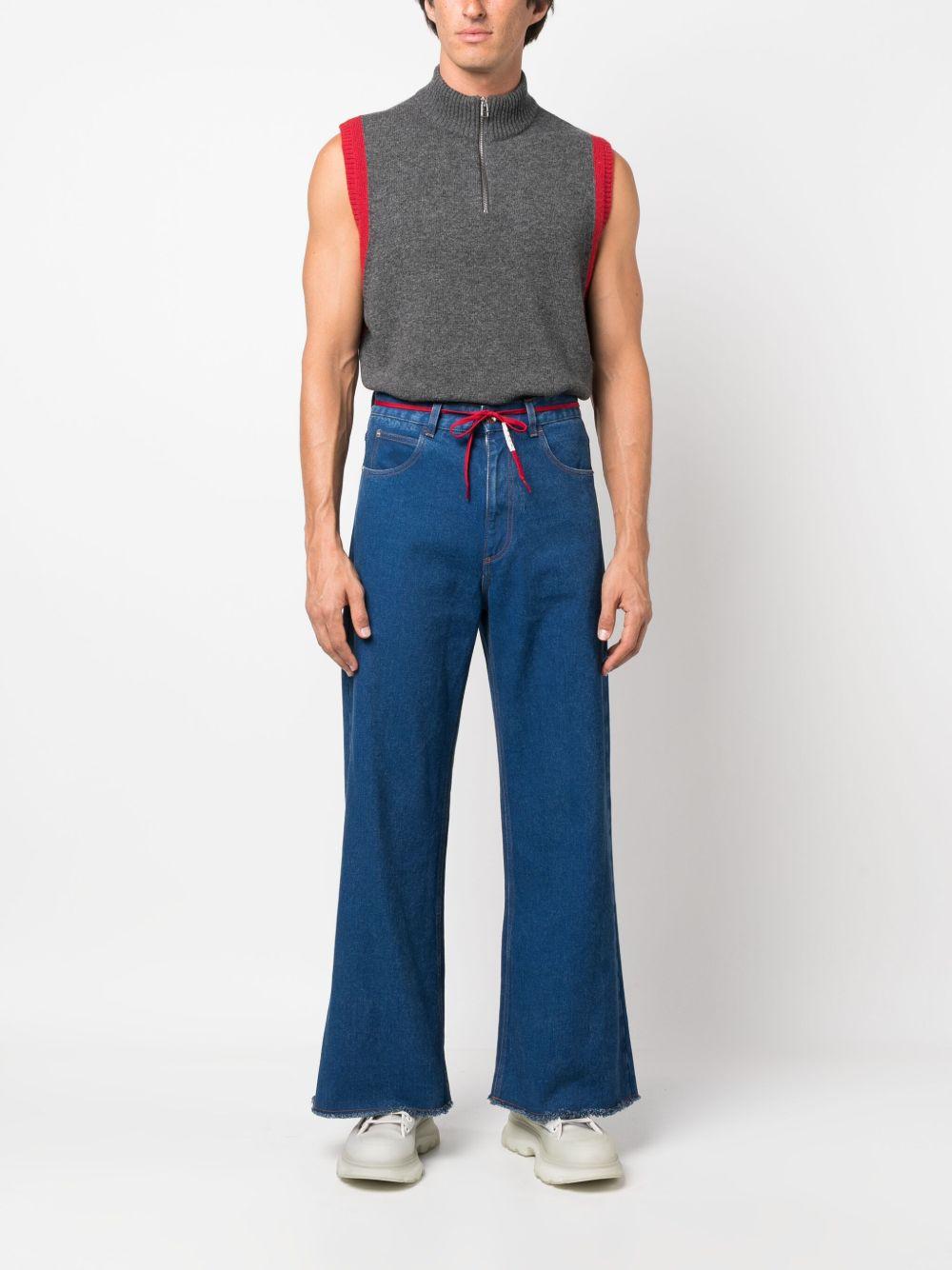 Jeans blu oceano a gamba ampia 