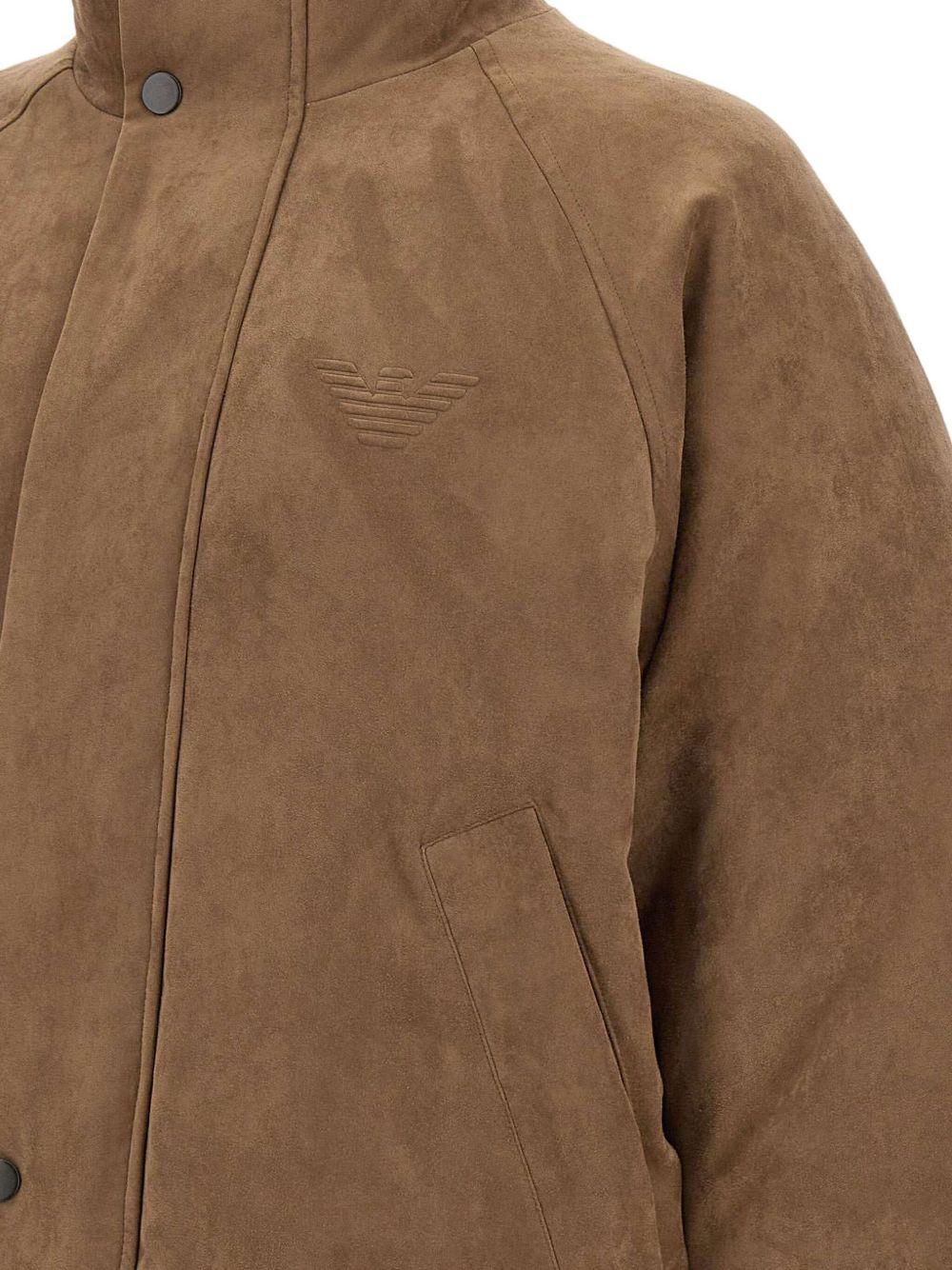 Bomber reversibile marrone con maniche raglan 