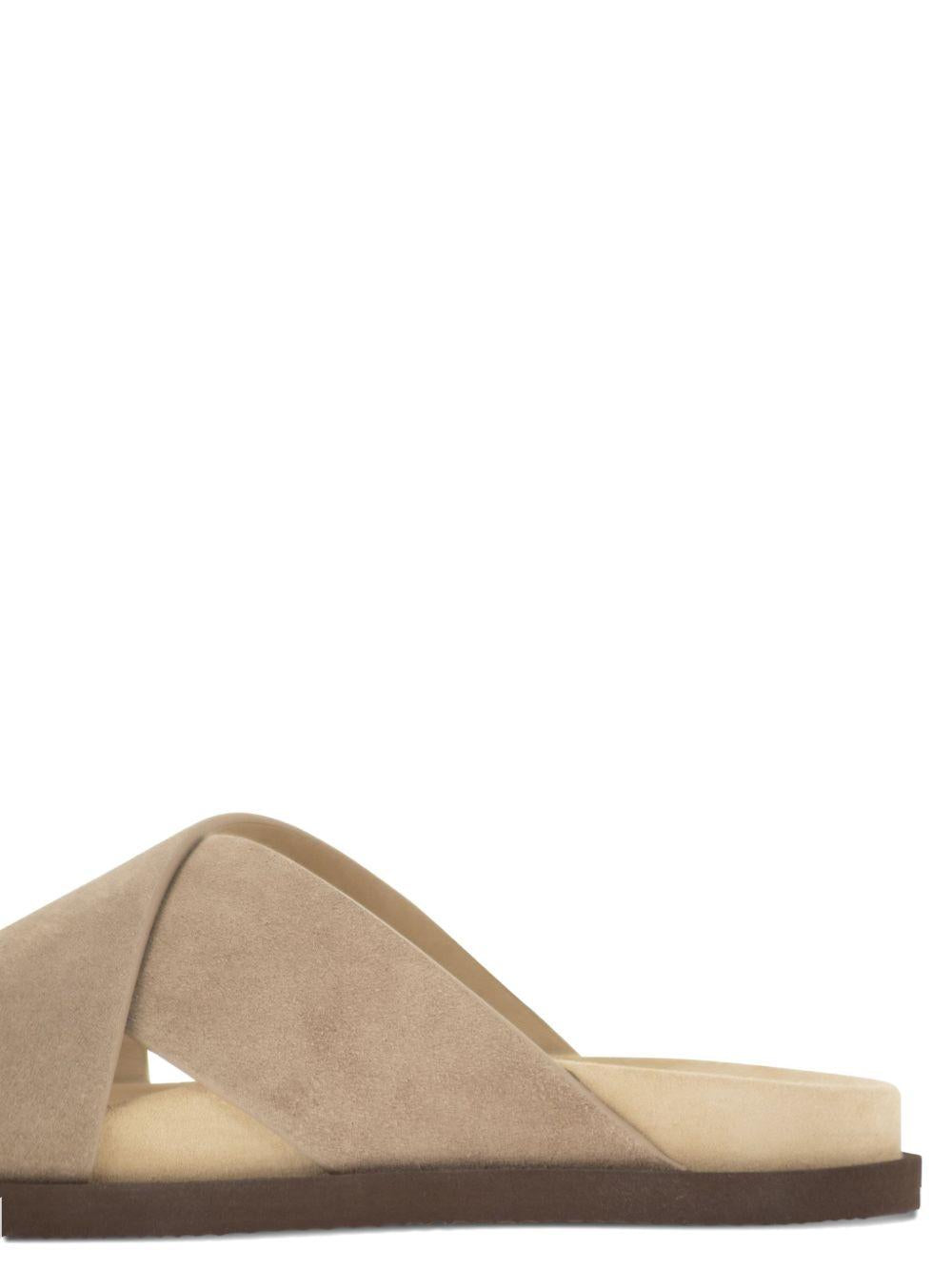 Sandali in suede tortora 