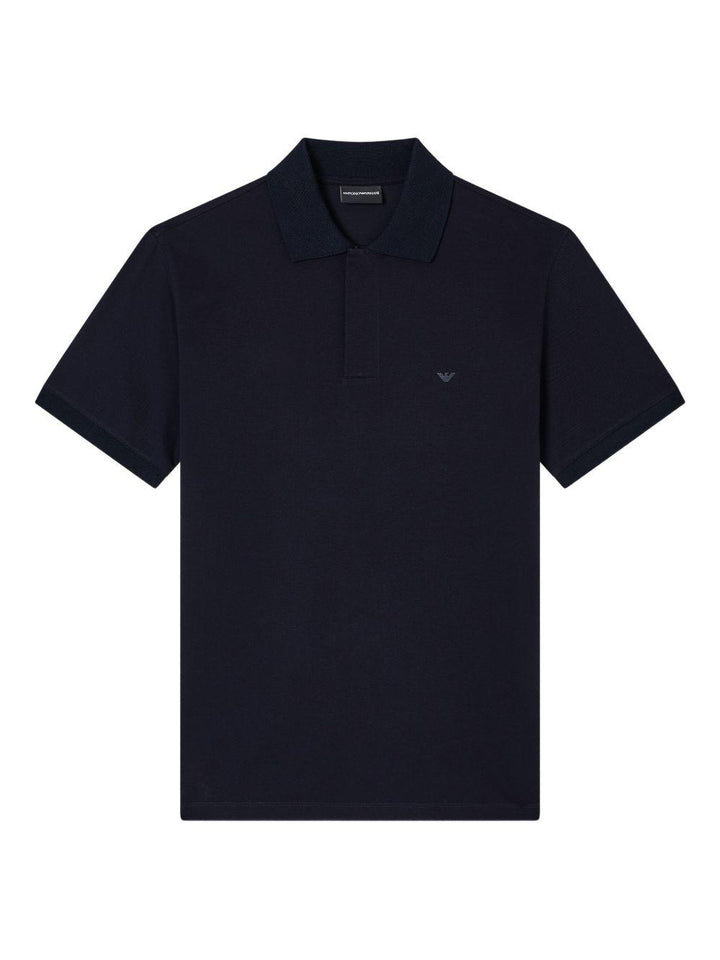 Polo blu navy con applicazione 
