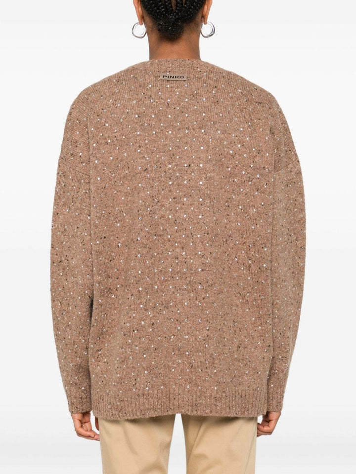 Cardigan crop con strass 