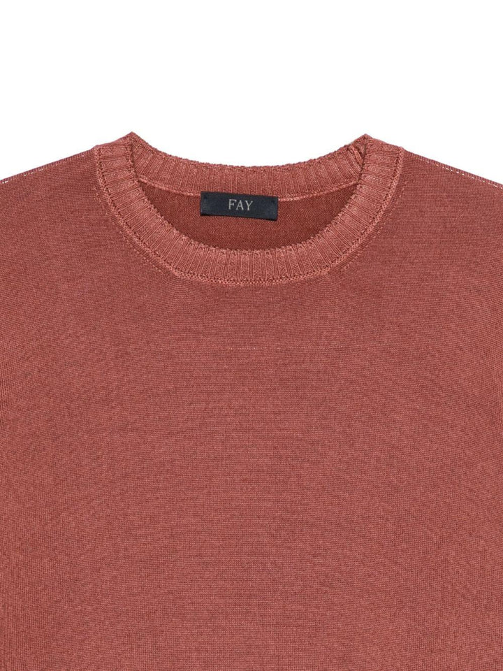 Maglione marrone con scollo rotondo 