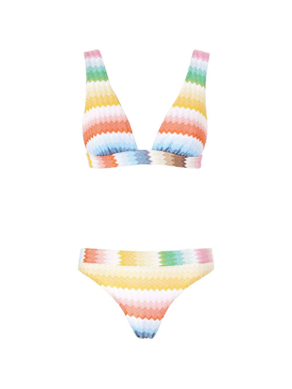 Bikini con motivo a zigzag 