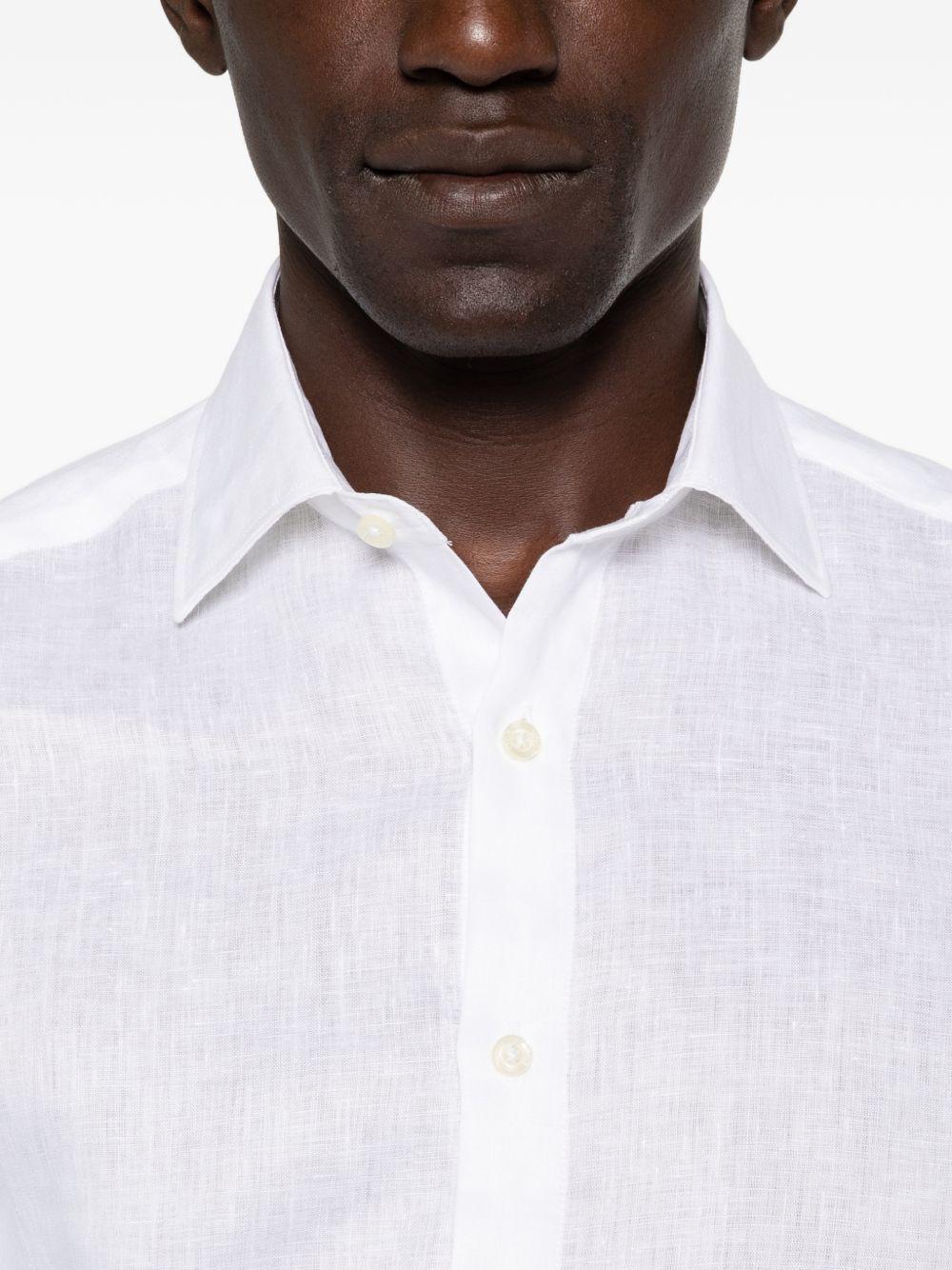 Camicia bianca in lino con bottoni 