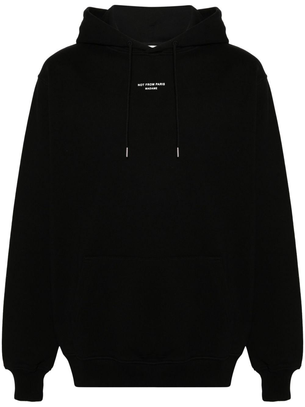 Felpa La Hoodie Slogan con cappuccio nera 