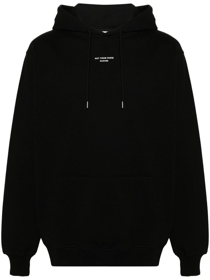 Felpa La Hoodie Slogan con cappuccio nera 