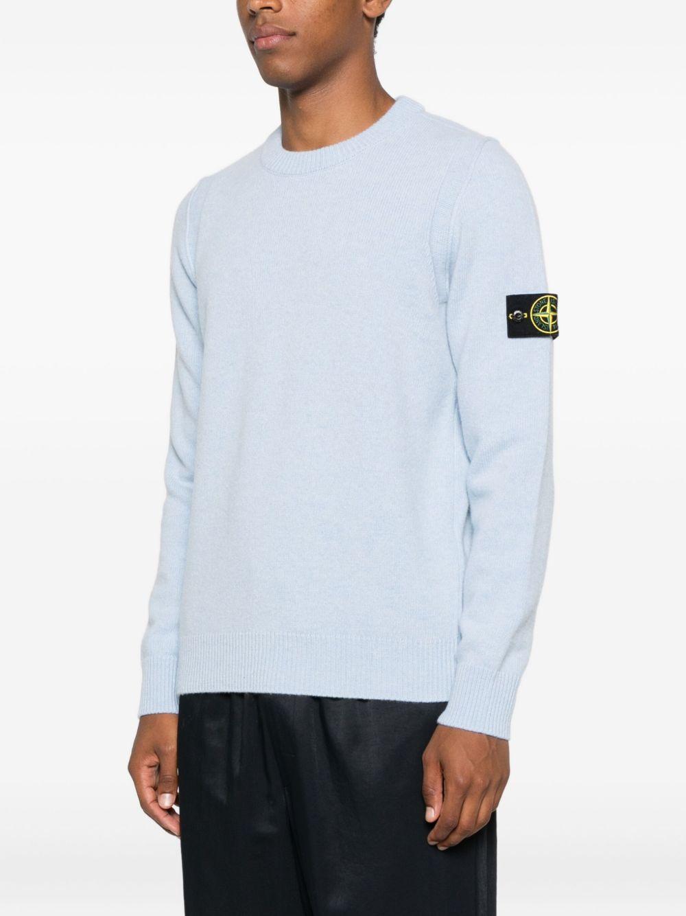 Maglione azzurro cielo con motivo Compass 