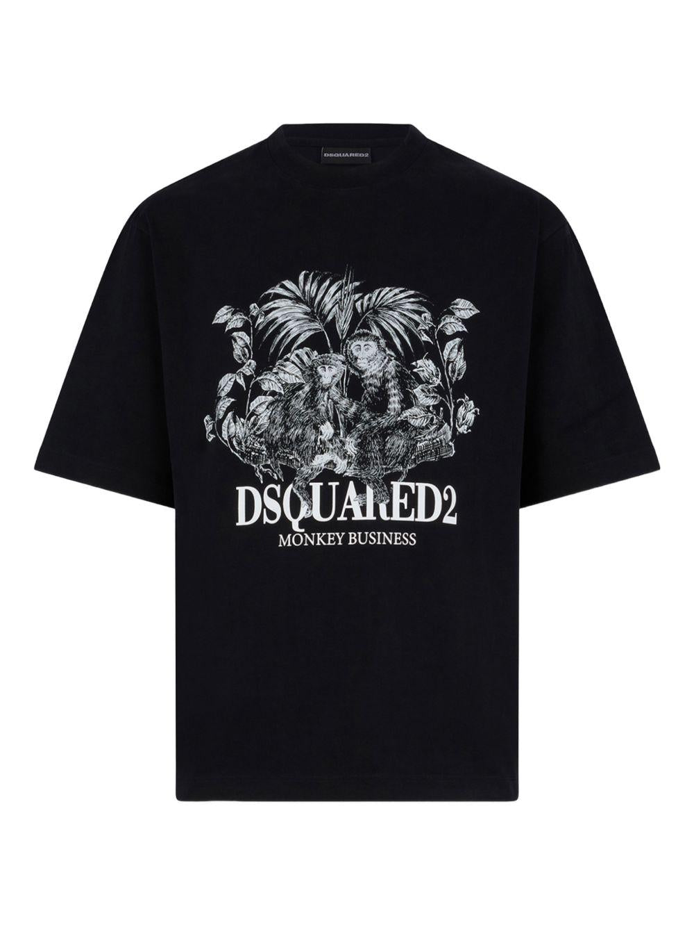 T-shirt nera con stampa grafica 