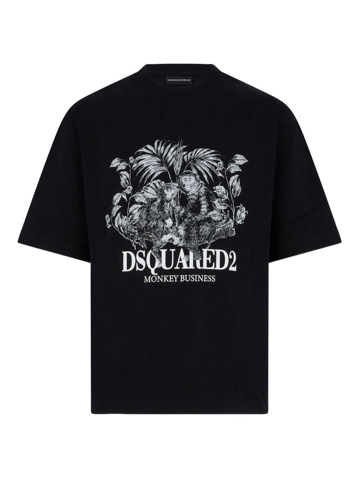 T-shirt nera con stampa grafica 