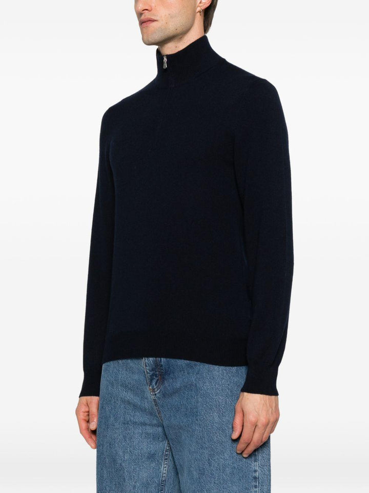 Maglione con zip blu 