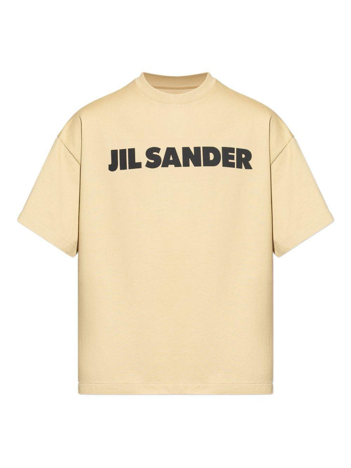 T-shirt beige con logo 