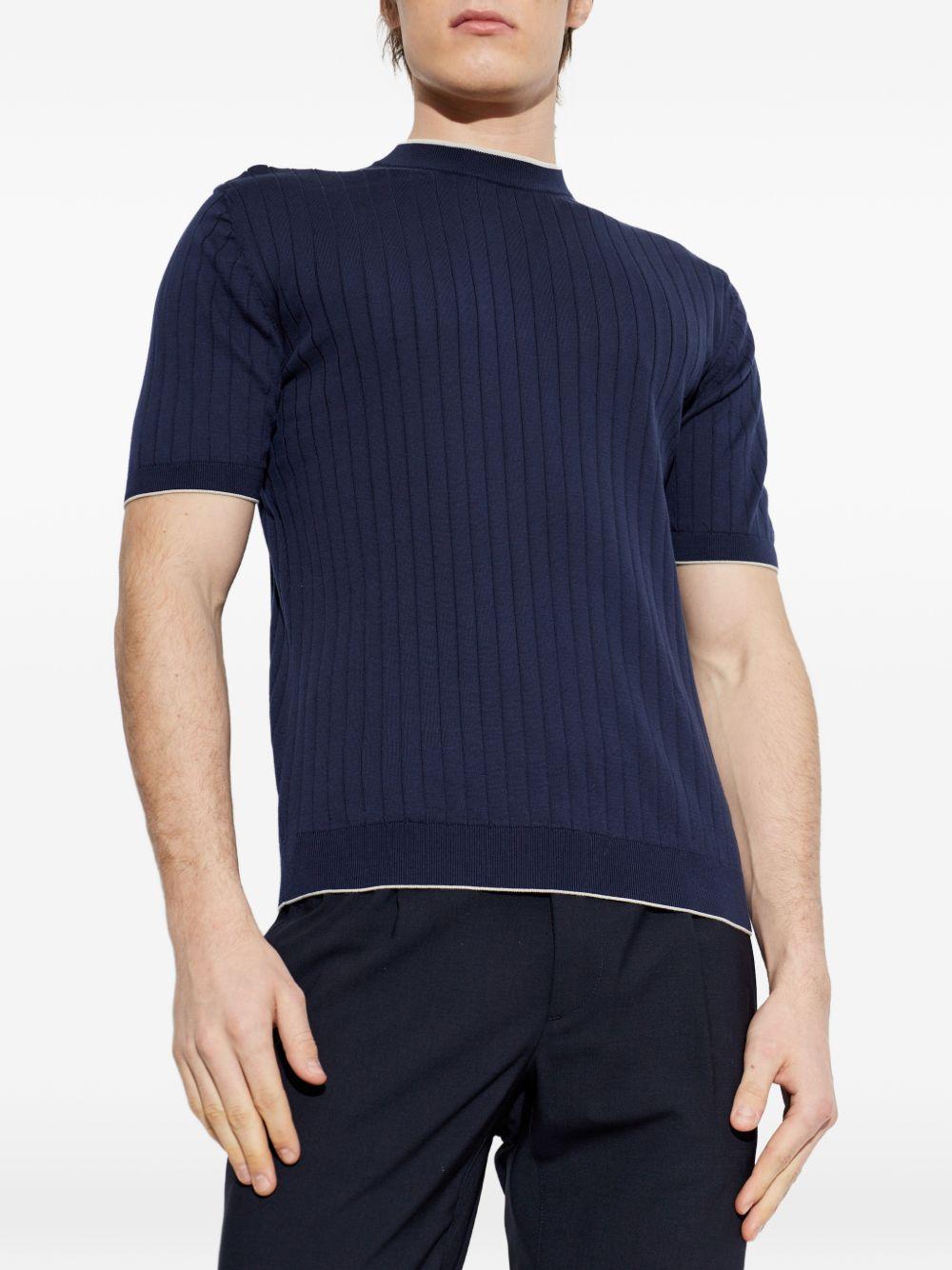 Maglia blu a coste 
