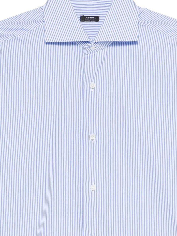 Camicia azzurra/bianca in cotone 