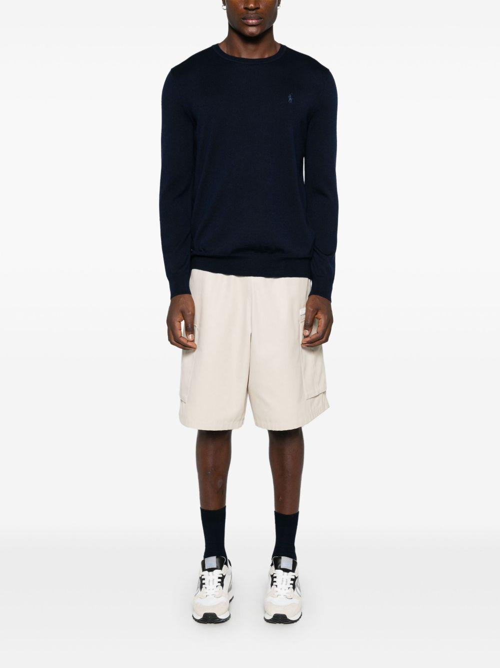 Maglione blu notte con ricamo Polo Pony 