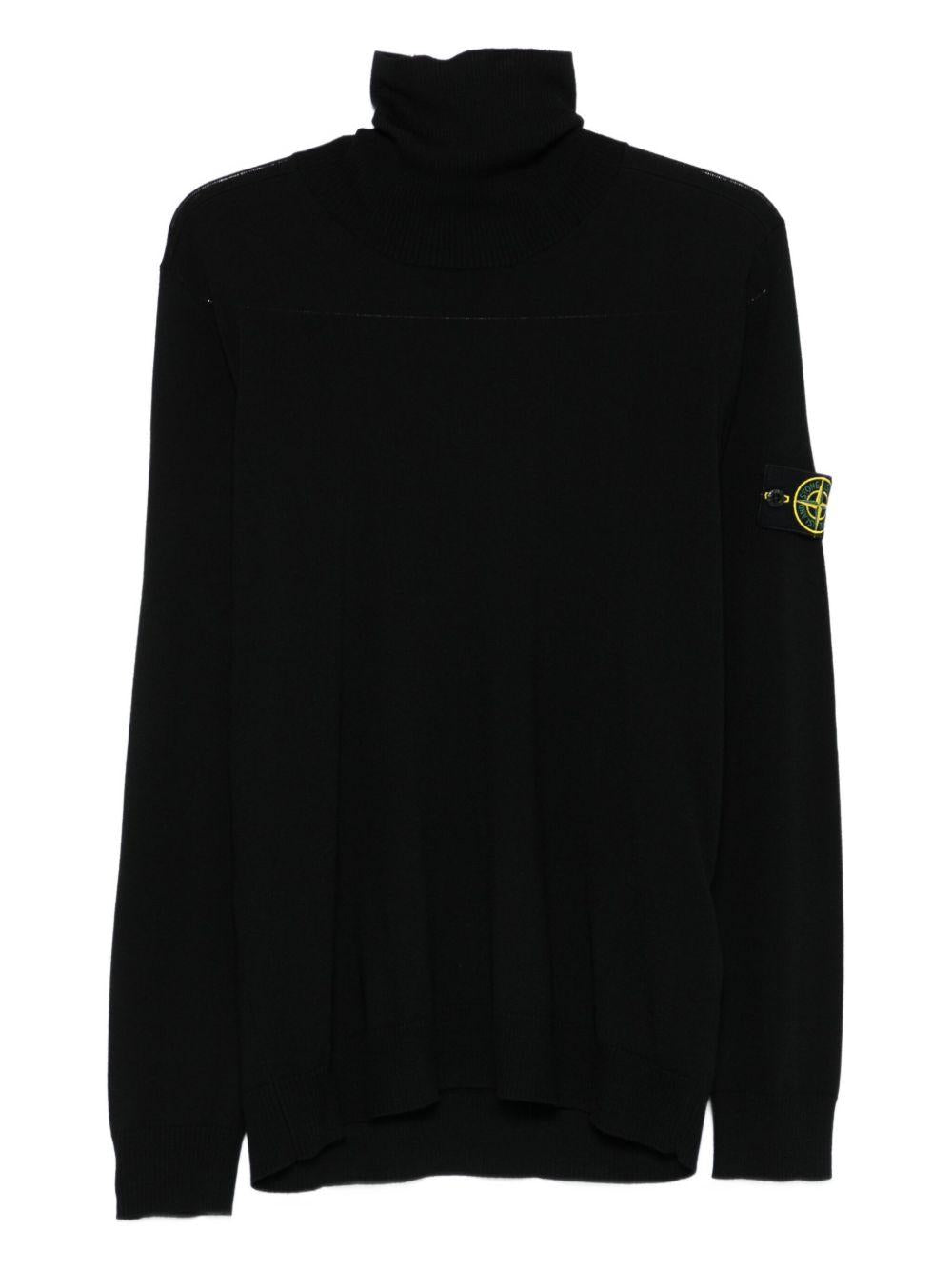 Maglione nero con applicazione Compass 