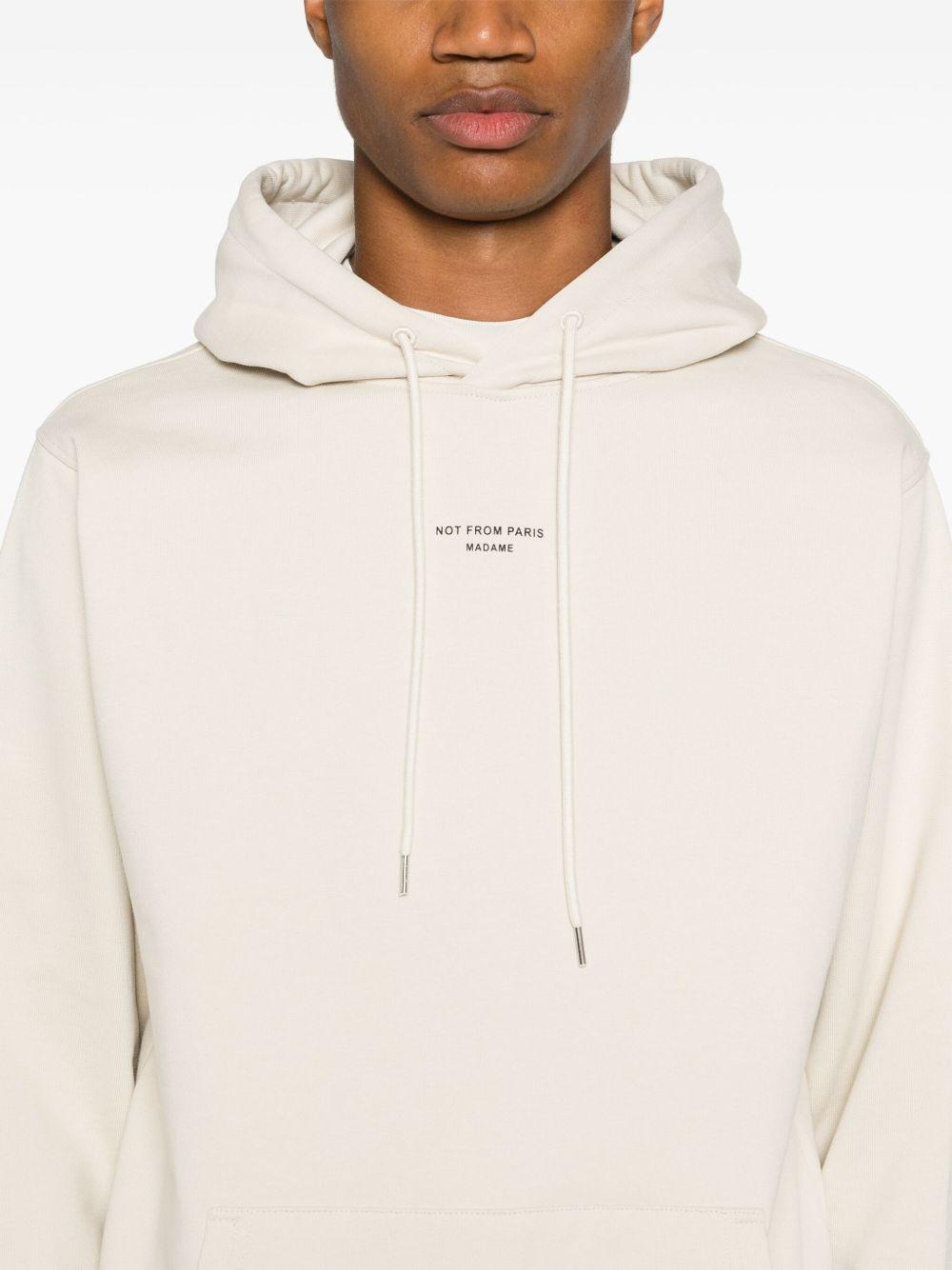 Felpa La Hoodie Slogan con cappuccio bianca 