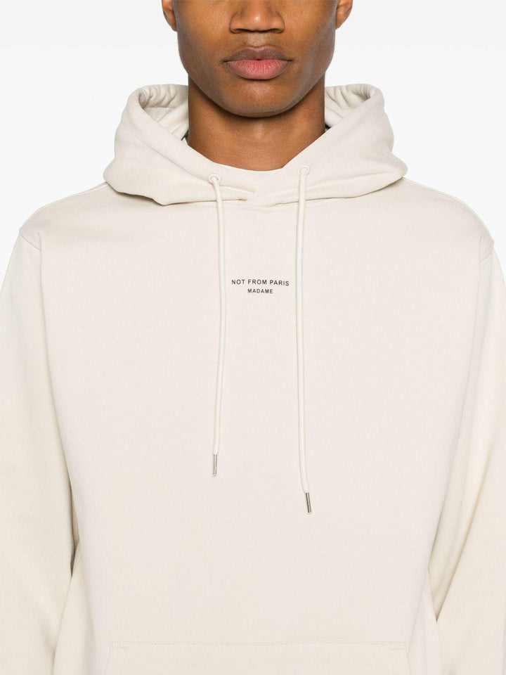 Felpa La Hoodie Slogan con cappuccio bianca 