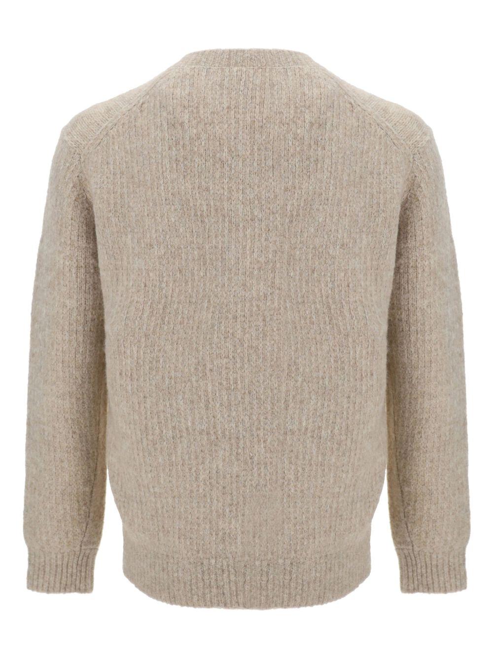 Maglione a coste in alpaca beige