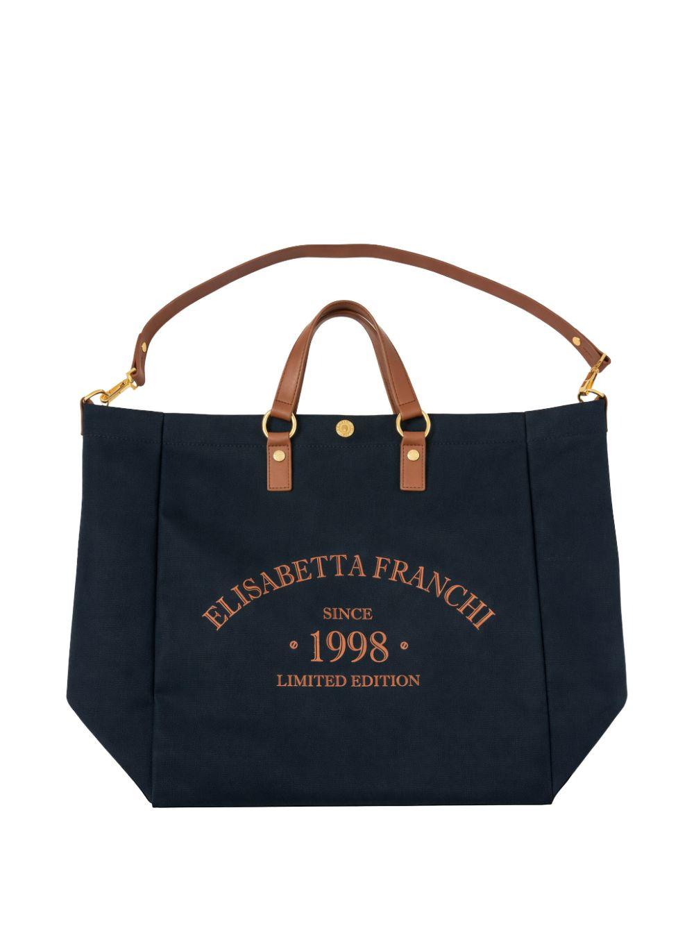 Borsa tote con applicazione logo 