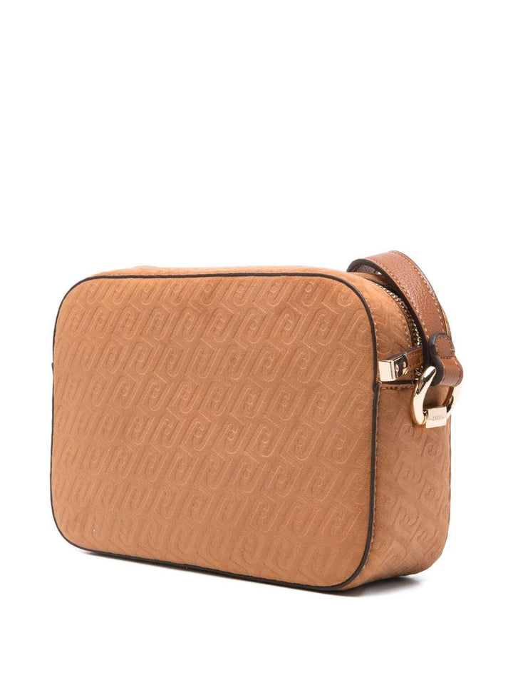 Borsa a tracolla con logo goffrato 
