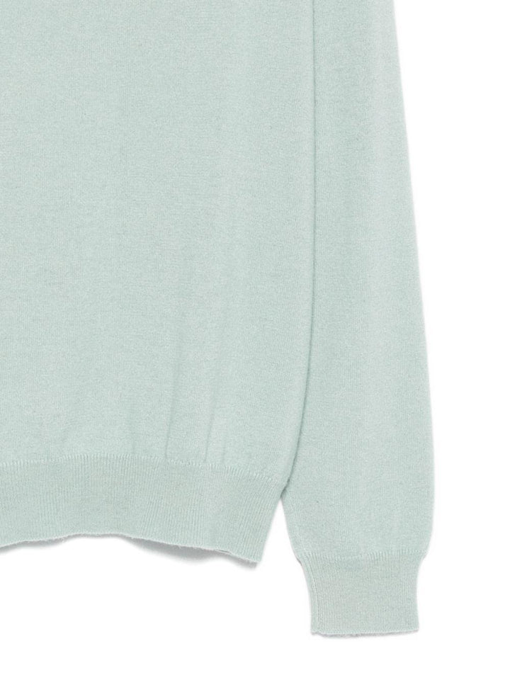 Maglione verde salvia a collo alto 