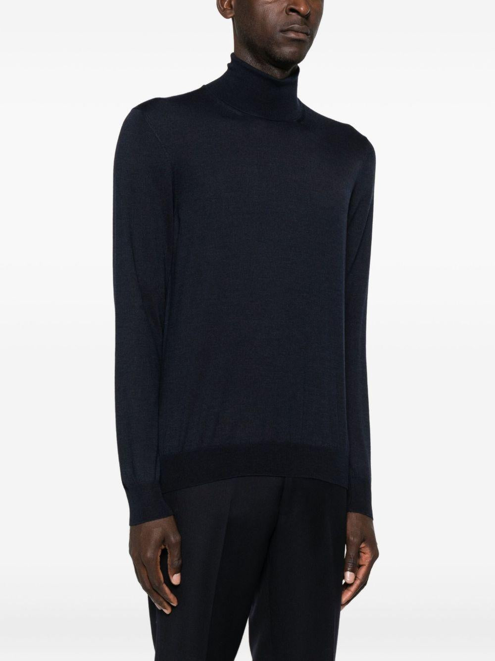 Maglione a collo alto blu navy